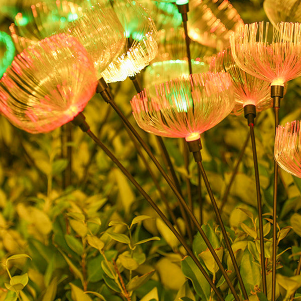 Modern Simplicity Solar Waterproof ABS Stainless Steel Fiber Optic Jellyfish LED Outdoor Light Landscape Lighting For Garden