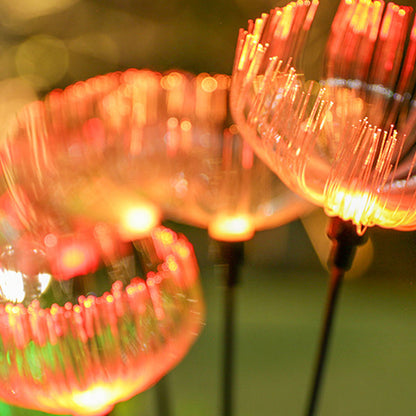 Modern Simplicity Solar Waterproof ABS Stainless Steel Fiber Optic Jellyfish LED Outdoor Light Landscape Lighting For Garden