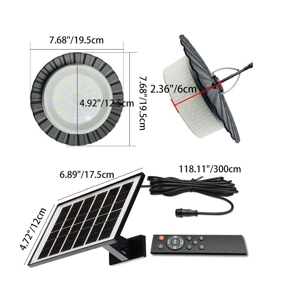 Modern Simplicity Solar Waterproof ABS PC Round High Power LED Hanging Outdoor Light For Outdoor Patio