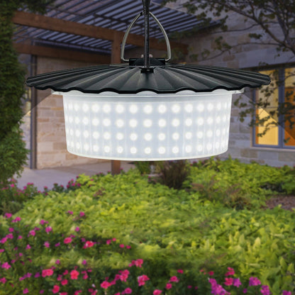 Modern Simplicity Solar Waterproof ABS PC Round High Power LED Hanging Outdoor Light For Outdoor Patio