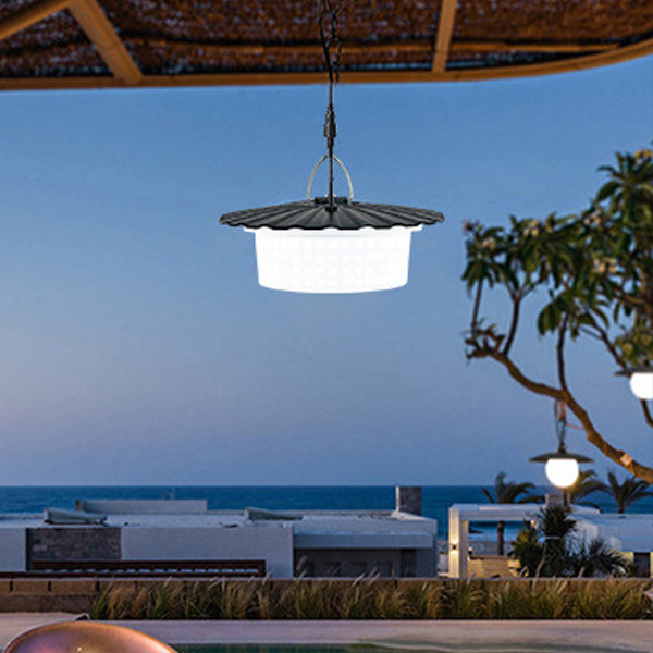 Modern Simplicity Solar Waterproof ABS PC Round High Power LED Hanging Outdoor Light For Outdoor Patio
