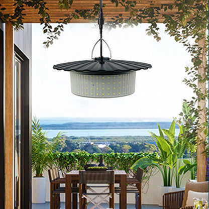 Modern Simplicity Solar Waterproof ABS PC Round High Power LED Hanging Outdoor Light For Outdoor Patio