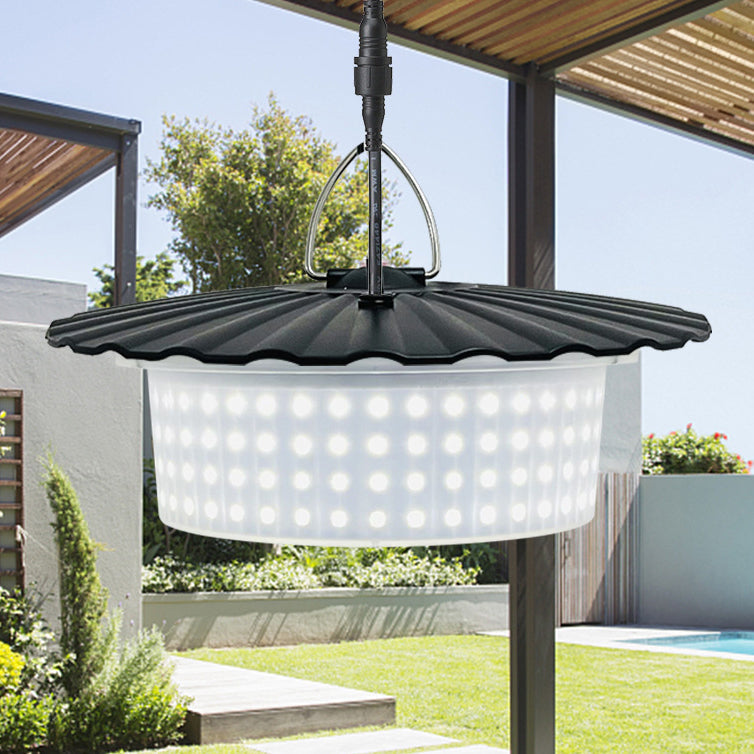 Modern Simplicity Solar Waterproof ABS PC Round High Power LED Hanging Outdoor Light For Outdoor Patio