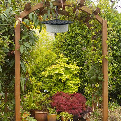 Modern Simplicity Solar Waterproof ABS PC Round High Power LED Hanging Outdoor Light For Outdoor Patio