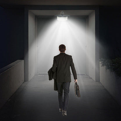 Modern Simplicity Solar Waterproof ABS PC Round High Power LED Hanging Outdoor Light For Outdoor Patio