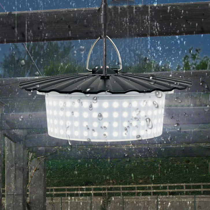 Modern Simplicity Solar Waterproof ABS PC Round High Power LED Hanging Outdoor Light For Outdoor Patio