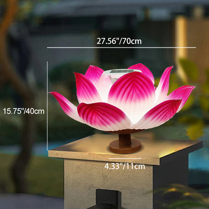 Traditional Chinese Solar Waterproof ABS Lotus LED Outdoor Light Landscape Lighting For Outdoor Patio
