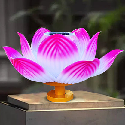 Traditional Chinese Solar Waterproof ABS Lotus LED Outdoor Light Landscape Lighting For Outdoor Patio
