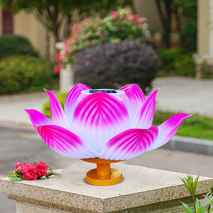 Traditional Chinese Solar Waterproof ABS Lotus LED Outdoor Light Landscape Lighting For Outdoor Patio