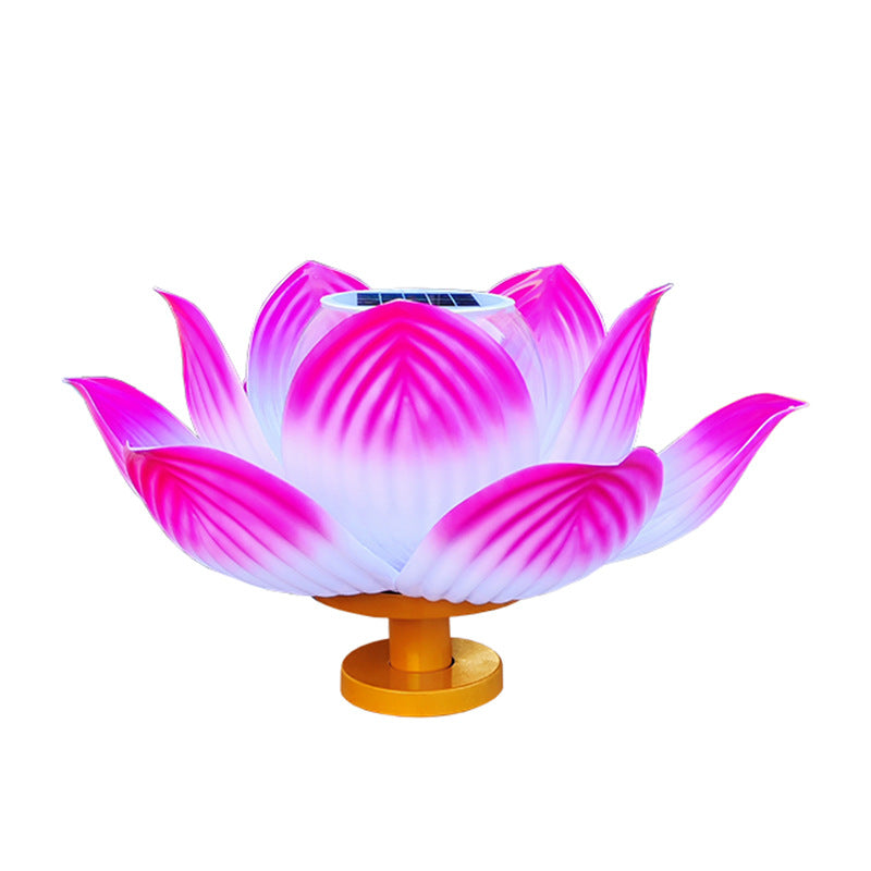 Traditional Chinese Solar Waterproof ABS Lotus LED Outdoor Light Landscape Lighting For Outdoor Patio