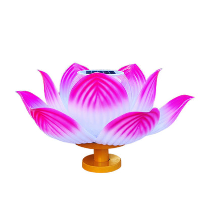 Traditional Chinese Solar Waterproof ABS Lotus LED Outdoor Light Landscape Lighting For Outdoor Patio