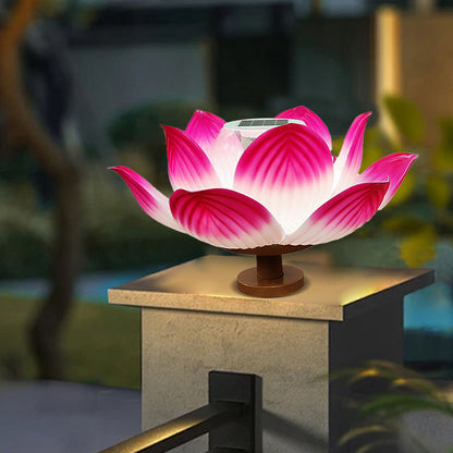 Traditional Chinese Solar Waterproof ABS Lotus LED Outdoor Light Landscape Lighting For Outdoor Patio