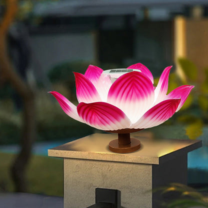 Traditional Chinese Solar Waterproof ABS Lotus LED Outdoor Light Landscape Lighting For Outdoor Patio
