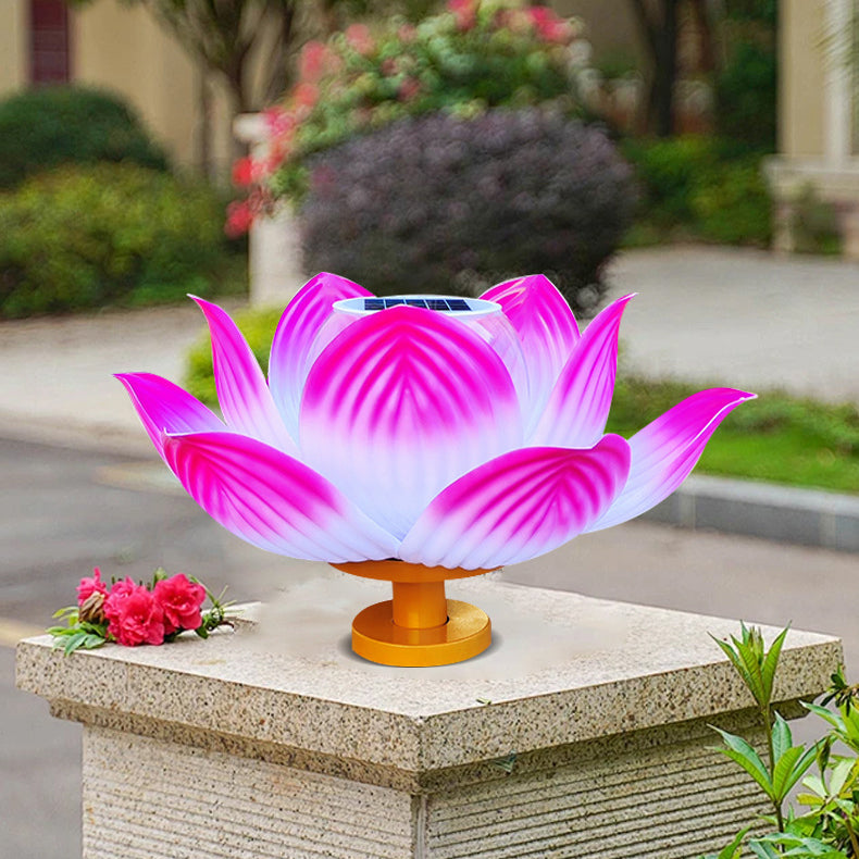 Traditional Chinese Solar Waterproof ABS Lotus LED Outdoor Light Landscape Lighting For Outdoor Patio