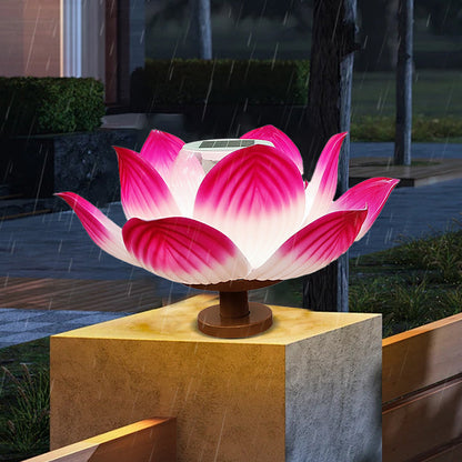 Traditional Chinese Solar Waterproof ABS Lotus LED Outdoor Light Landscape Lighting For Outdoor Patio