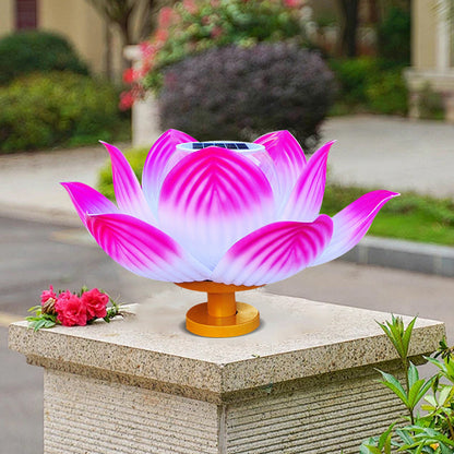 Traditional Chinese Solar Waterproof ABS Lotus LED Outdoor Light Landscape Lighting For Outdoor Patio