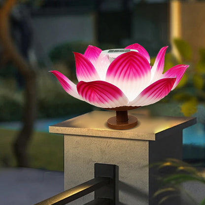 Traditional Chinese Solar Waterproof ABS Lotus LED Outdoor Light Landscape Lighting For Outdoor Patio
