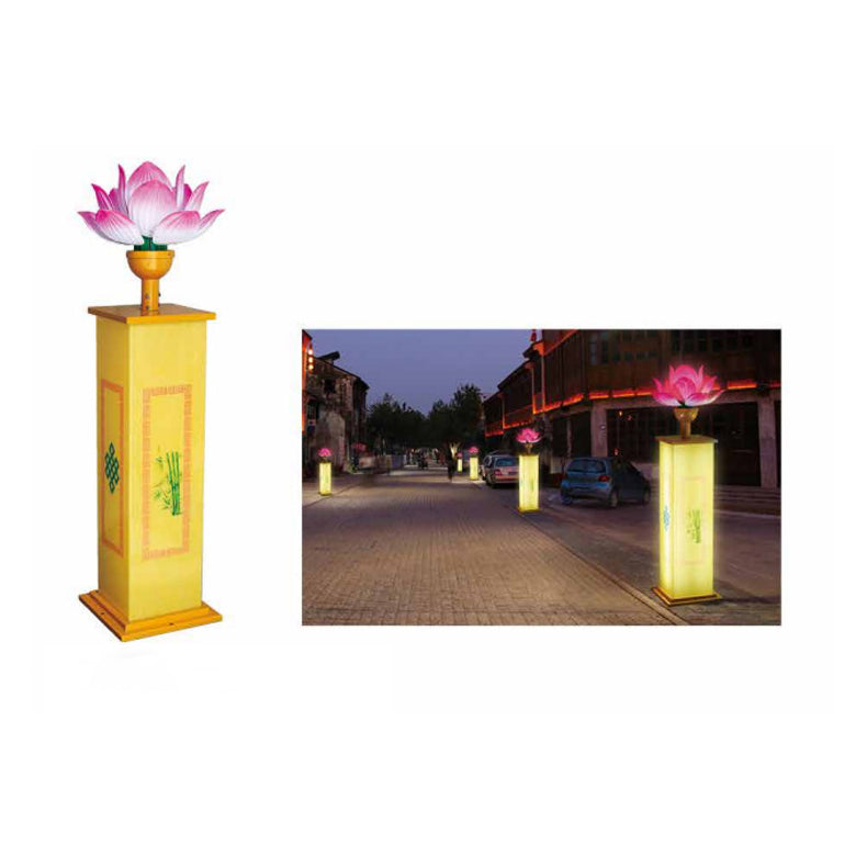 Traditional Chinese Solar Waterproof ABS Lotus LED Outdoor Light Landscape Lighting For Outdoor Patio
