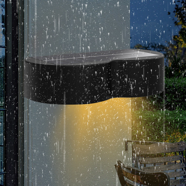 Modern Simplicity Solar Waterproof ABS PS Telescope Round LED Wall Sconce Lamp For Outdoor Patio