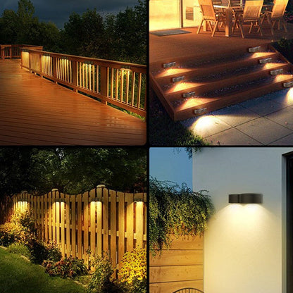 Modern Simplicity Solar Waterproof ABS PS Telescope Round LED Wall Sconce Lamp For Outdoor Patio