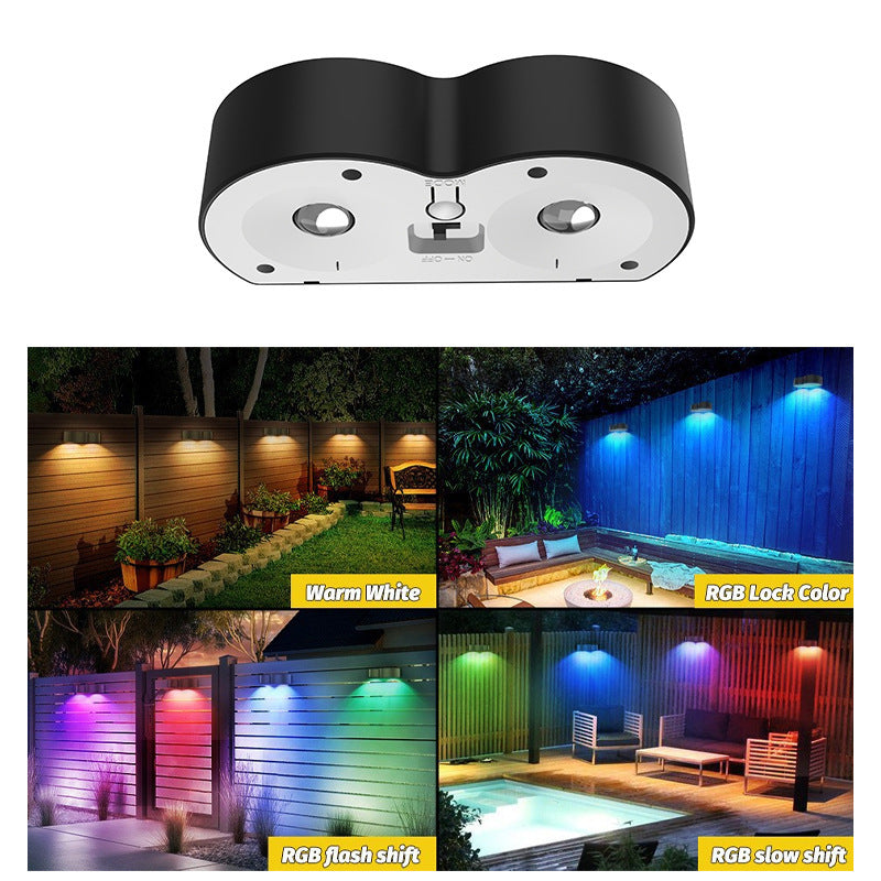 Modern Simplicity Solar Waterproof ABS PS Telescope Round LED Wall Sconce Lamp For Outdoor Patio