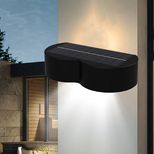 Modern Simplicity Solar Waterproof ABS PS Telescope Round LED Wall Sconce Lamp For Outdoor Patio