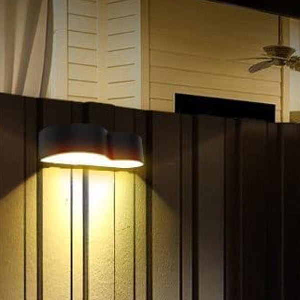 Modern Simplicity Solar Waterproof ABS PS Telescope Round LED Wall Sconce Lamp For Outdoor Patio