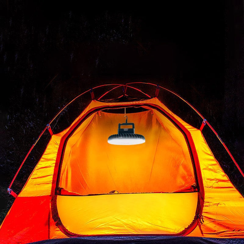 Modern Simplicity Rechargeable Waterproof ABS Round Magnetic Camping Hanging LED Outdoor Fan Light For Outdoor Patio