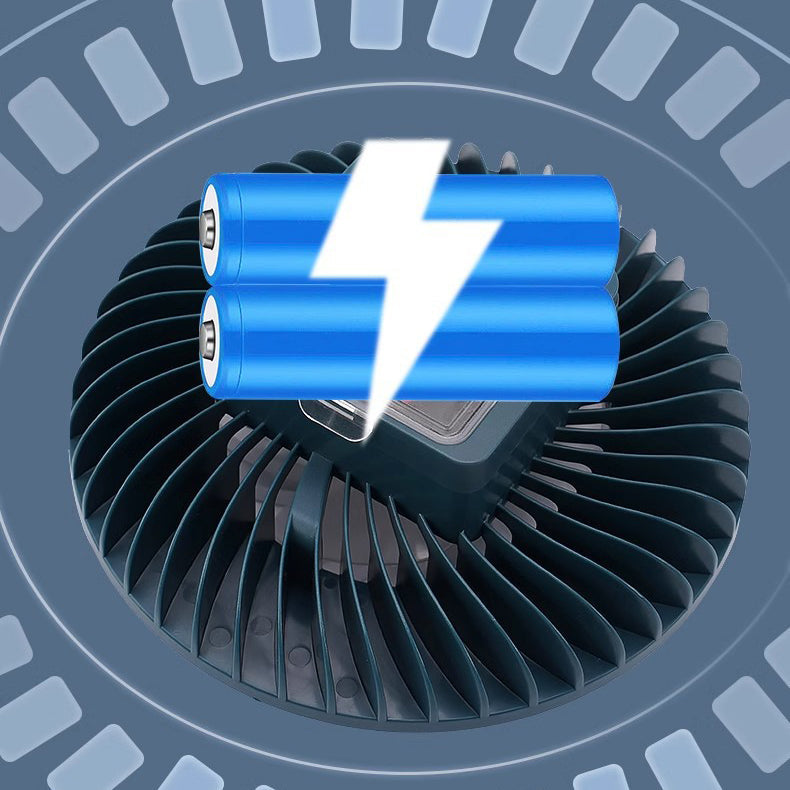 Modern Simplicity Rechargeable Waterproof ABS Round Magnetic Camping Hanging LED Outdoor Fan Light For Outdoor Patio