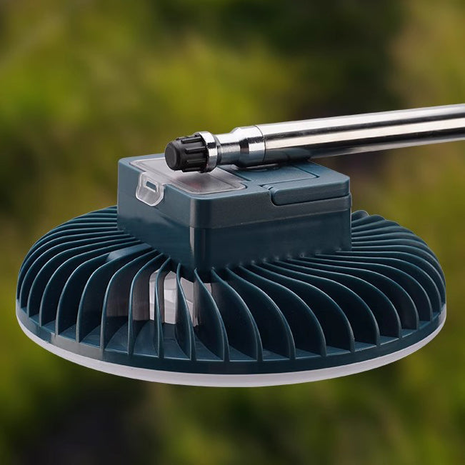 Modern Simplicity Rechargeable Waterproof ABS Round Magnetic Camping Hanging LED Outdoor Fan Light For Outdoor Patio