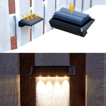 Modern Simplicity Solar Waterproof ABS PC Rectangular Focused Beam LED Wall Sconce Lamp For Outdoor Patio