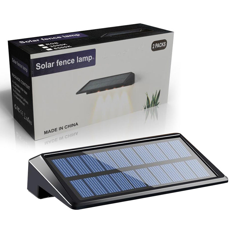 Modern Simplicity Solar Waterproof ABS PC Rectangular Focused Beam LED Wall Sconce Lamp For Outdoor Patio