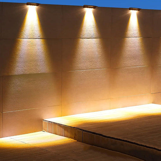 Modern Simplicity Solar Waterproof ABS PC Rectangular Focused Beam LED Wall Sconce Lamp For Outdoor Patio
