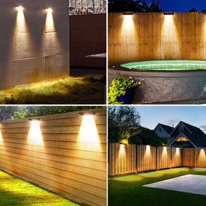 Modern Simplicity Solar Waterproof ABS PC Rectangular Focused Beam LED Wall Sconce Lamp For Outdoor Patio