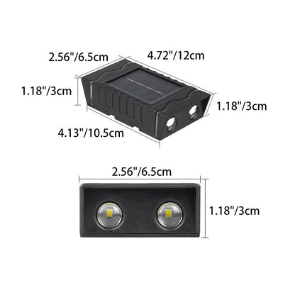 Modern Simplicity Solar Waterproof ABS PS Rectangular LED Wall Sconce Lamp For Outdoor Patio