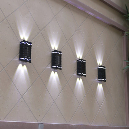 Modern Simplicity Solar Waterproof ABS PS Rectangular LED Wall Sconce Lamp For Outdoor Patio