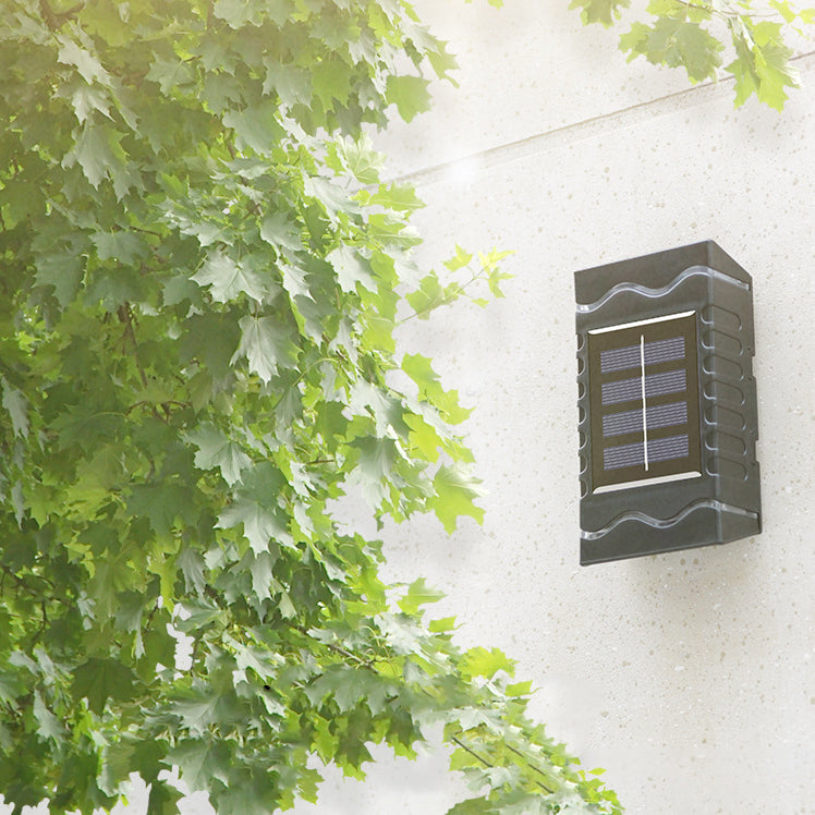 Modern Simplicity Solar Waterproof ABS PS Rectangular LED Wall Sconce Lamp For Outdoor Patio