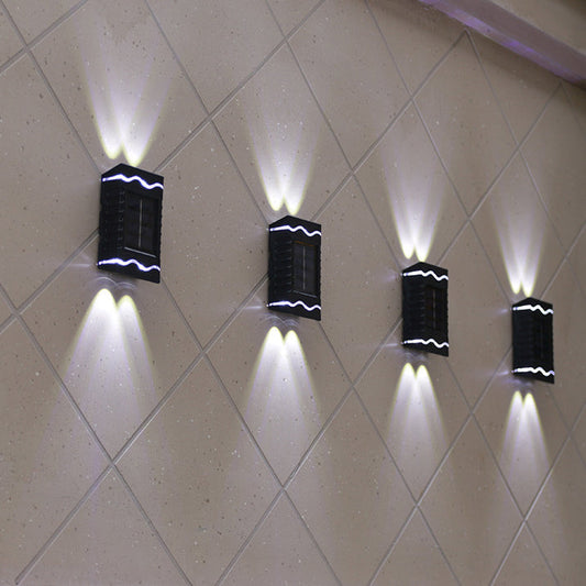 Modern Simplicity Solar Waterproof ABS PS Rectangular LED Wall Sconce Lamp For Outdoor Patio