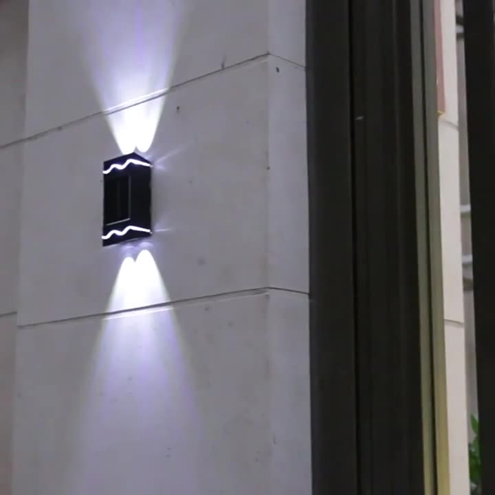 Modern Simplicity Solar Waterproof ABS PS Rectangular LED Wall Sconce Lamp For Outdoor Patio