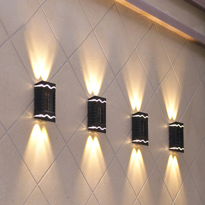 Modern Simplicity Solar Waterproof ABS PS Rectangular LED Wall Sconce Lamp For Outdoor Patio