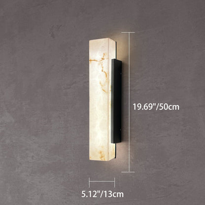 Traditional Chinese Waterproof Imitation Marble Stainless Steel Rectangular LED Wall Sconce Lamp For Outdoor Patio
