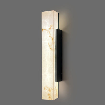 Traditional Chinese Waterproof Imitation Marble Stainless Steel Rectangular LED Wall Sconce Lamp For Outdoor Patio