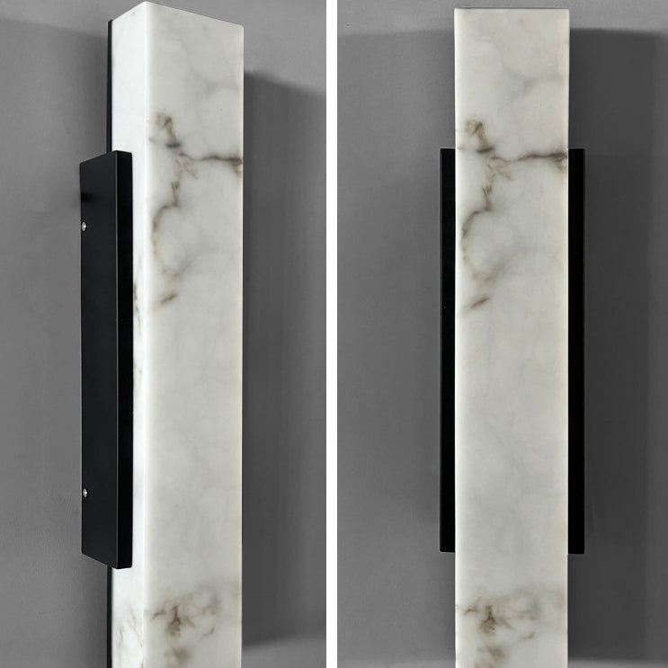 Traditional Chinese Waterproof Imitation Marble Stainless Steel Rectangular LED Wall Sconce Lamp For Outdoor Patio