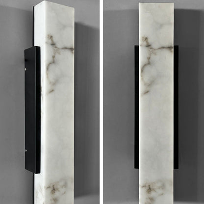 Traditional Chinese Waterproof Imitation Marble Stainless Steel Rectangular LED Wall Sconce Lamp For Outdoor Patio