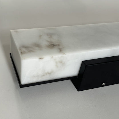 Traditional Chinese Waterproof Imitation Marble Stainless Steel Rectangular LED Wall Sconce Lamp For Outdoor Patio