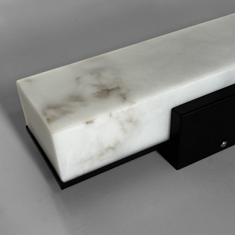 Traditional Chinese Waterproof Imitation Marble Stainless Steel Rectangular LED Wall Sconce Lamp For Outdoor Patio