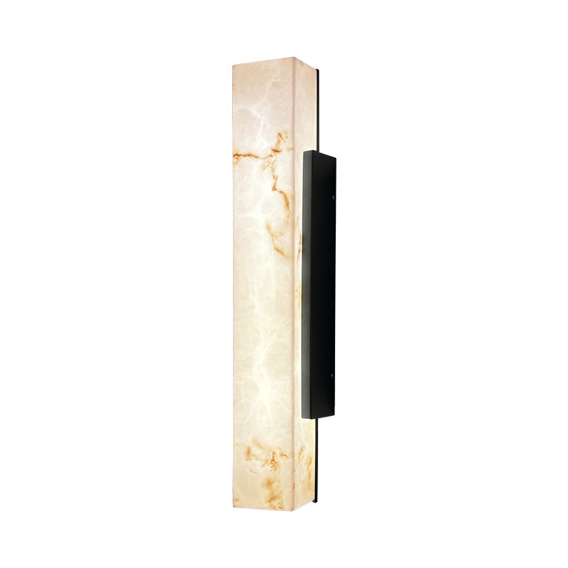 Traditional Chinese Waterproof Imitation Marble Stainless Steel Rectangular LED Wall Sconce Lamp For Outdoor Patio