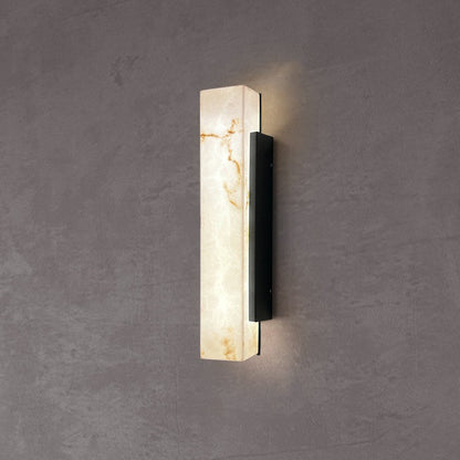 Traditional Chinese Waterproof Imitation Marble Stainless Steel Rectangular LED Wall Sconce Lamp For Outdoor Patio