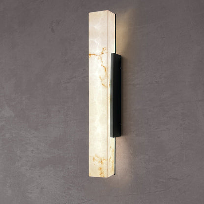 Traditional Chinese Waterproof Imitation Marble Stainless Steel Rectangular LED Wall Sconce Lamp For Outdoor Patio