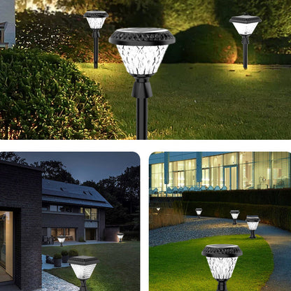 Modern Simplicity Solar Waterproof Plastic PC Round Square LED Outdoor Pillar Light Landscape Lighting For Garden